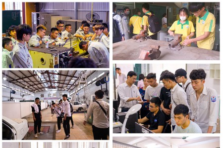 CĐN Công nghiệp HN tổ chức tham quan thực tế, hướng nghiệp cho HS THPT Nguyễn Bỉnh Khiêm